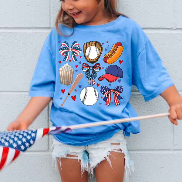 Patriotic Baseball Collage DTF Print