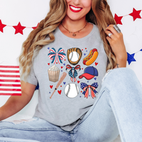 Patriotic Baseball Collage DTF Print