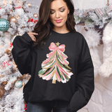 Pink Brush Christmas Tree DTF Print
