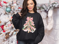 Pink Brush Christmas Tree DTF Print