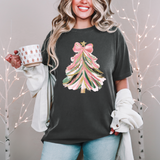 Pink Brush Christmas Tree DTF Print
