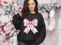 Pink Christmas Tree Bow DTF Print