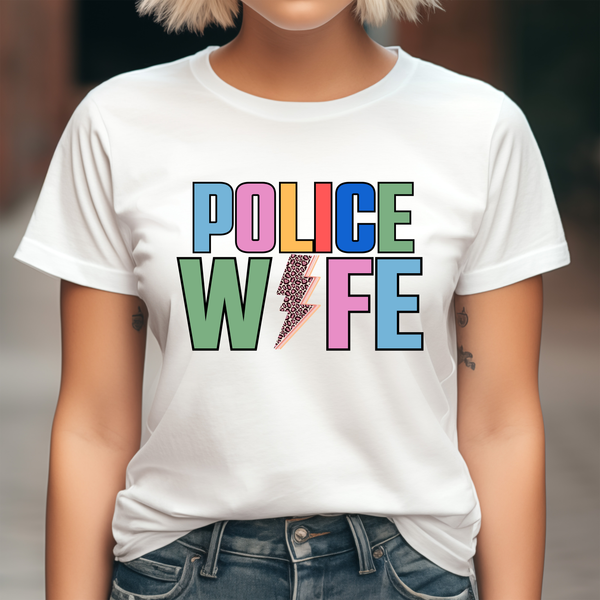 Police Wife Bolt DTF Print