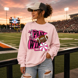 Pray Fight Win Pink Out Football Breast Cancer Awareness DTF Print