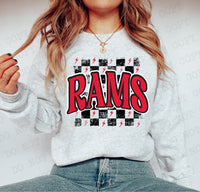 Distressed Rams Checker DTF Print