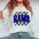Distressed Rams Checker DTF Print