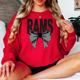 Rams Coquette Checker Bow DTF Print