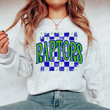 Distressed Raptors Checker DTF Print