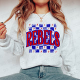 Distressed Rebels Checker DTF Print
