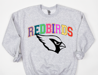 Rainbow Redbirds DTF Print