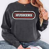 Huskers Oval Retro DTF Print
