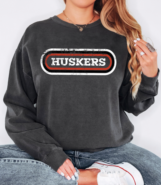 Huskers Oval Retro DTF Print