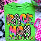 Race Mom Neon Doodle DTF Print