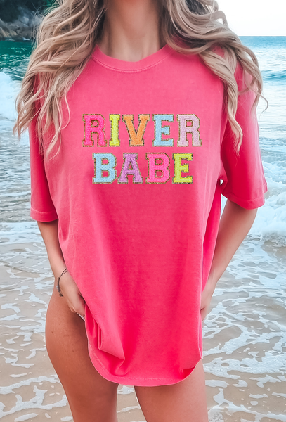 River Babe Faux Patch DTF Print