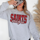 Saints Volleyball Glitter School Spirit DTF Print