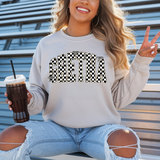 Gretna Black Checker Leopard Coquette DTF Print