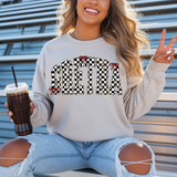 Gretna Black Checker Leopard Coquette DTF Print