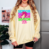 Back To School Repeat Neon Pink Pencil Middle High DTF Print