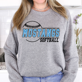 Mustangs Softball 01 DTF Print