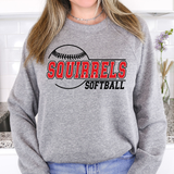 Squirrels Softball 01 DTF Print