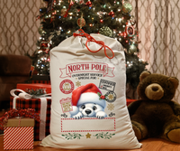 Personalized Polar Bear Santa Sack DTF Print