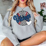 Vikings Checker Baseball Heart DTF Print