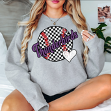 Thunderbirds Checker Baseball Heart DTF Print