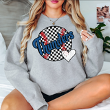 Thunders Checker Baseball Heart DTF Print