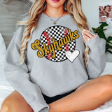 Skyhawks Checker Baseball Heart DTF Print