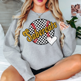 Sabercats Checker Baseball Heart DTF Print