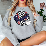 Royals Checker Baseball Heart DTF Print
