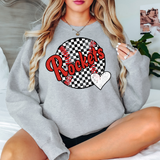 Rockets Checker Baseball Heart DTF Print