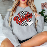 Redskins Checker Baseball Heart DTF Print