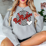 Red Raiders Checker Baseball Heart DTF Print