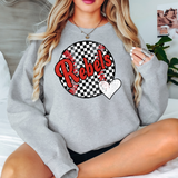 Rebels Checker Baseball Heart DTF Print