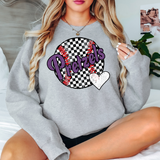 Pretzels Checker Baseball Heart DTF Print