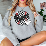 Potters Checker Baseball Heart DTF Print