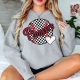 Pioneers Checker Baseball Heart DTF Print