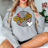 Pikeville Checker Baseball Heart DTF Print