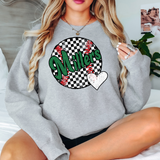 Millers Checker Baseball Heart DTF Print