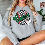 Gators Checker Baseball Heart DTF Print