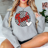 Foxes Checker Baseball Heart DTF Print
