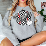 Eagles Checker Baseball Heart DTF Print