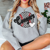 Cougars Checker Baseball Heart DTF Print