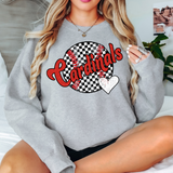 Cardinals Checker Baseball Heart DTF Print