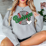 Buckeyes Checker Baseball Heart DTF Print