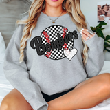 Bombers Checker Baseball Heart DTF Print