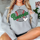Bearcats Checker Baseball Heart DTF Print