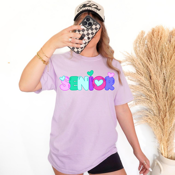 Senior Preppy Bubble Grade DTF Print