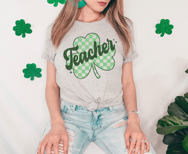 Teacher Shamrock DTF Print